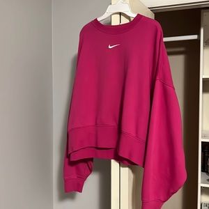 Hot pink Nike oversized crewneck
